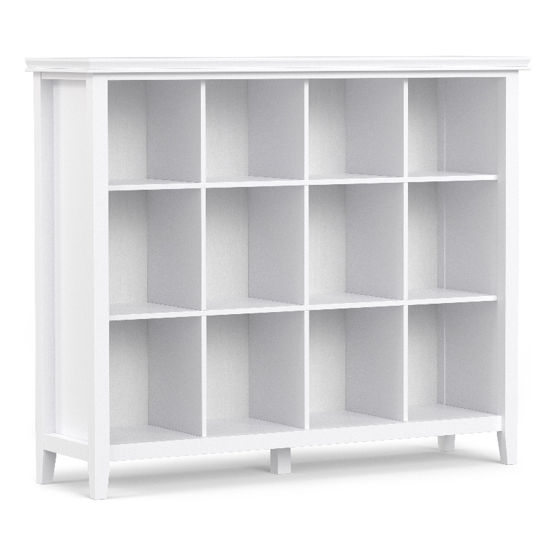 Pemberly Row 12 Cube White Solid Wood Storage Unit 48 In x 57 In