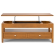Pemberly Row Lift-Top Coffee Table with Storage in Light Golden Brown