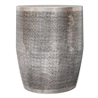 Pemberly Row Johnsen 18 in Metal Accent Table with Web Pattern in Silver