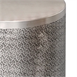 Pemberly Row Johnsen 18 in Metal Accent Table with Web Pattern in Silver