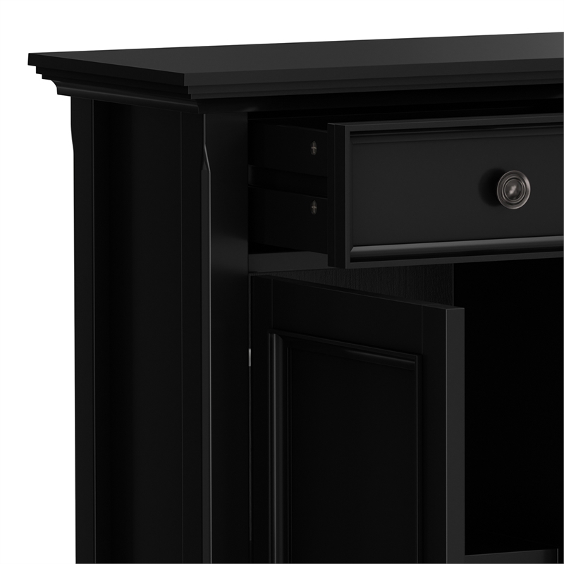 Pemberly Row 36 in Wide Black Transitional Storage Cabinet in Pine