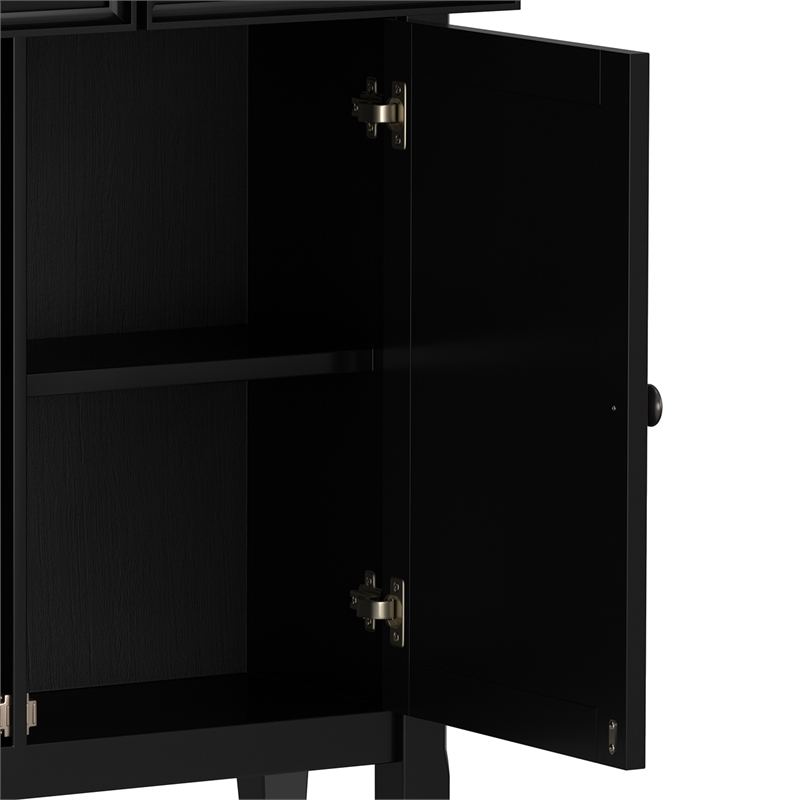 Pemberly Row 36 in Wide Black Transitional Storage Cabinet in Pine