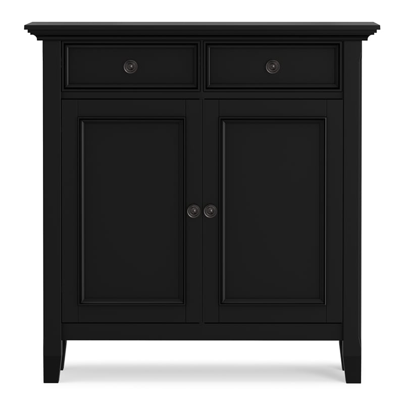 Pemberly Row 36 in Wide Black Transitional Storage Cabinet in Pine