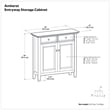 Pemberly Row 36 in Wide Black Transitional Storage Cabinet in Pine