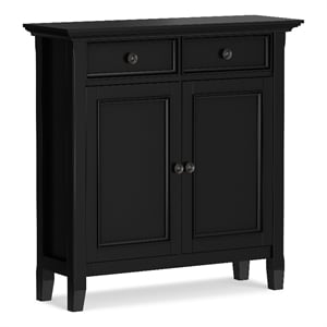 Pemberly Row 36 in Wide Black Transitional Storage Cabinet in Pine