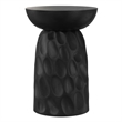 Pemberly Row Contemporary V-Chisel Accent Table in Black Mango Wood