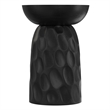 Pemberly Row Contemporary V-Chisel Accent Table in Black Mango Wood