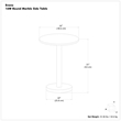 Pemberly Row Modern Side Table with Black Marble Top and Metal Base