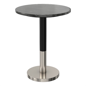 Pemberly Row Modern Side Table with Black Marble Top and Metal Base