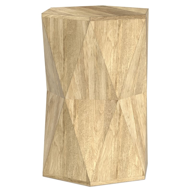 Pemberly Row 16 in Wide Mango Wood End Table in Natural Finish