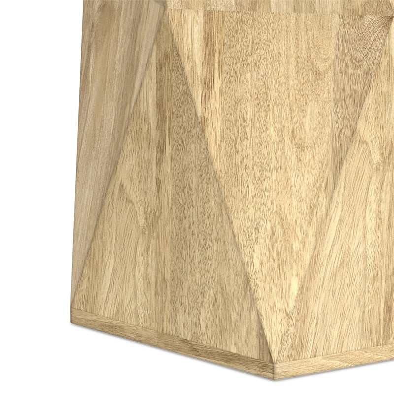 Pemberly Row 16 in Wide Mango Wood End Table in Natural Finish