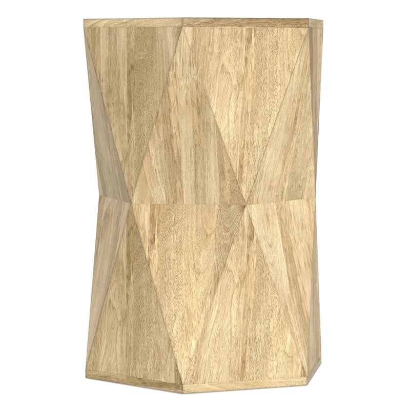 Pemberly Row 16 in Wide Mango Wood End Table in Natural Finish