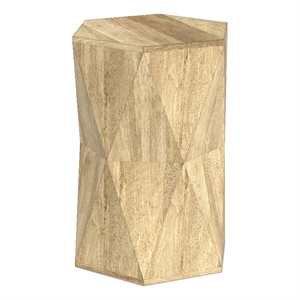 Pemberly Row 16 in Wide Mango Wood End Table in Natural Finish