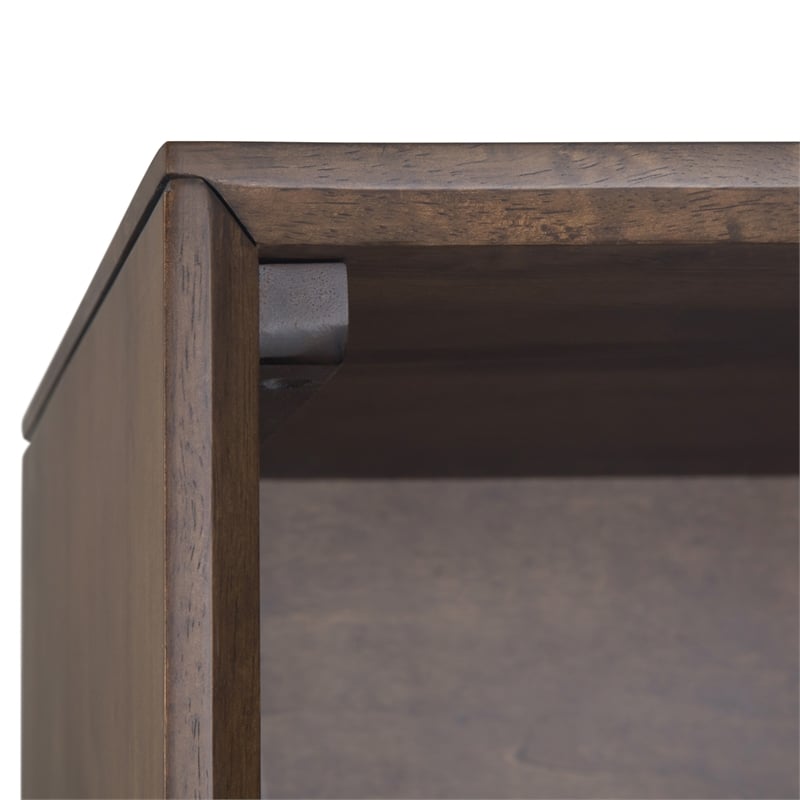 Pemberly Row 3-Piece Rubberwood Bookcase Set with Metal Base in Walnut Brown