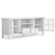 Pemberly Row Pine Wood Transitional TV Stand & 2 Bookcases in White