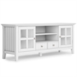 Pemberly Row Pine Wood Transitional TV Stand & 2 Bookcases in White