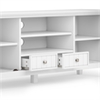 Pemberly Row Pine Wood Transitional TV Stand & 2 Bookcases in White