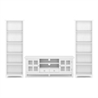 Pemberly Row Pine Wood Transitional TV Stand & 2 Bookcases in White