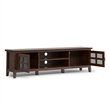 Pemberly Row Mission Style Solid Pine TV Stand & 2 Bookcases in Brown