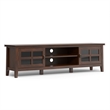 Pemberly Row Mission Style Solid Pine TV Stand & 2 Bookcases in Brown