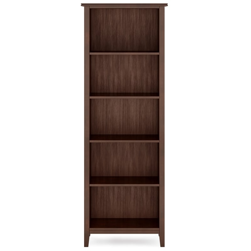 Pemberly Row Mission Style Solid Pine TV Stand & 2 Bookcases in Brown