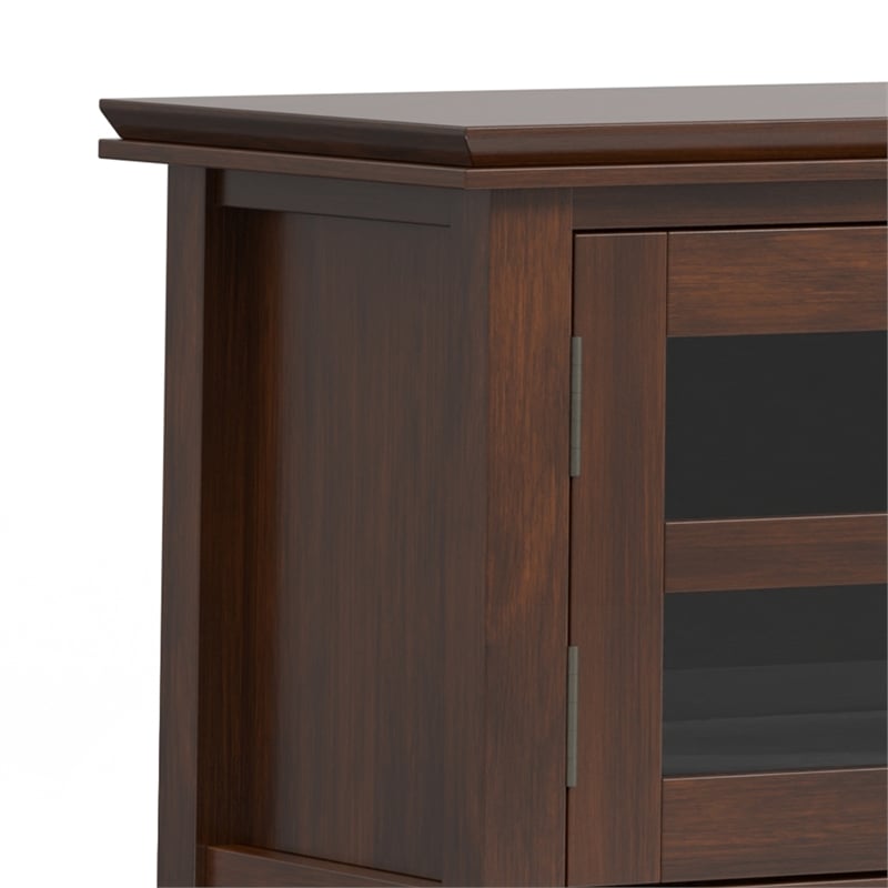 Pemberly Row Mission Style Solid Pine TV Stand & 2 Bookcases in Brown