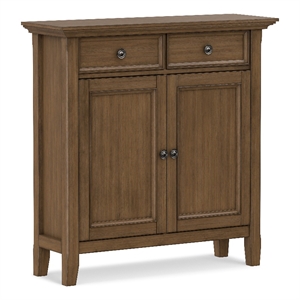 Pemberly Row 36&quot Wide Solid Pine Storage Cabinet in Natural Aged Brown