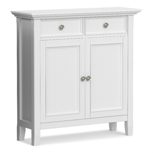 Pemberly Row 36&quot Wide Solid Pine Storage Cabinet in White
