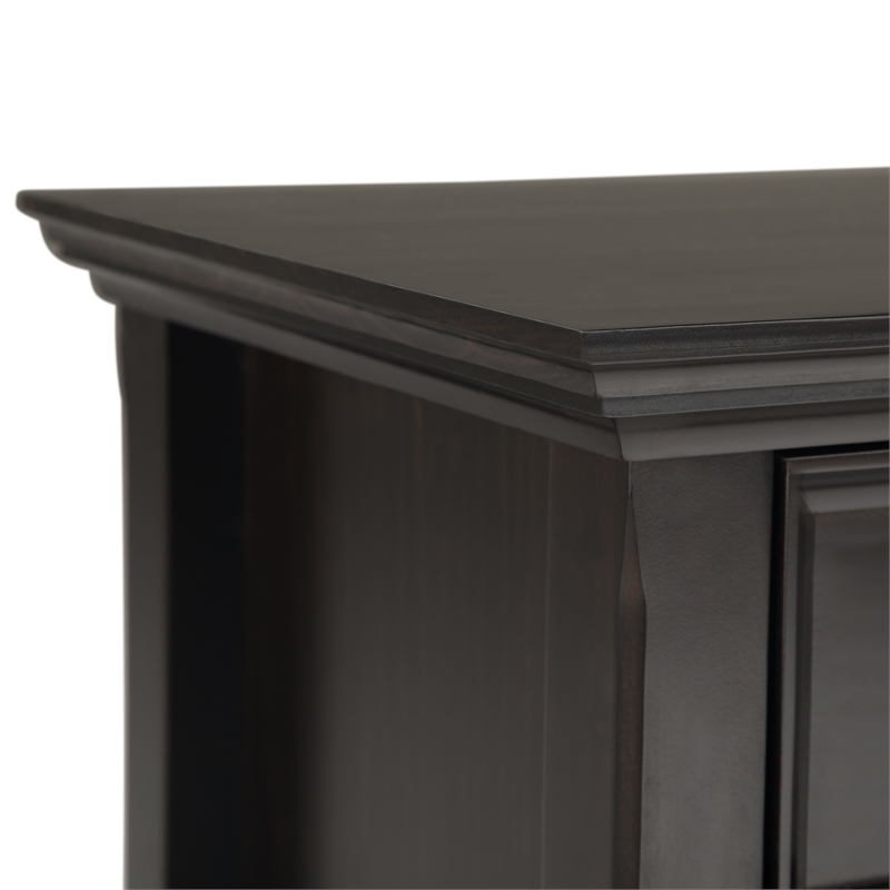 Pemberly Row 24 in Solid Wood Bedside Table Set in Hickory Brown