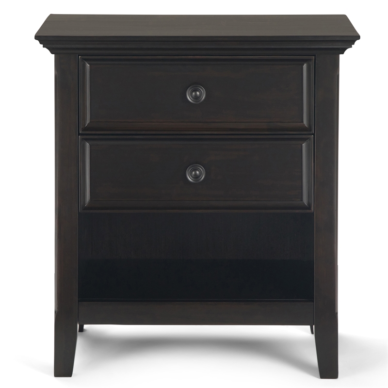 Pemberly Row 24 in Solid Wood Bedside Table Set in Hickory Brown