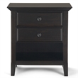 Pemberly Row 24 in Solid Wood Bedside Table Set in Hickory Brown