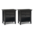 Pemberly Row 24 in Solid Wood Bedside Table Set in Hickory Brown