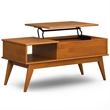 Pemberly Row Rubberwood Coffee & End Table Set in Teak Brown