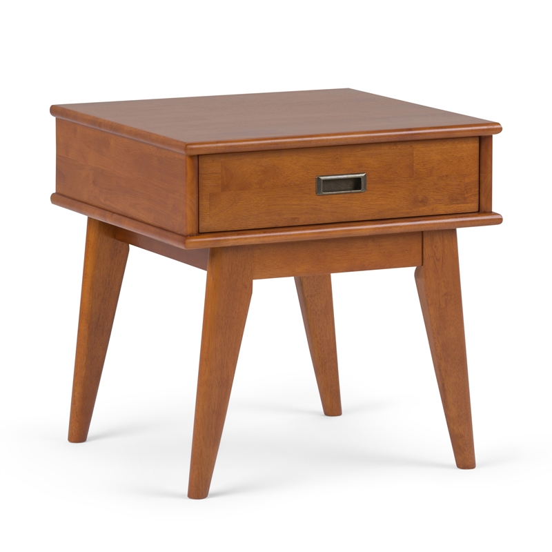 Pemberly Row Rubberwood Coffee & End Table Set in Teak Brown