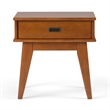 Pemberly Row Rubberwood Coffee & End Table Set in Teak Brown