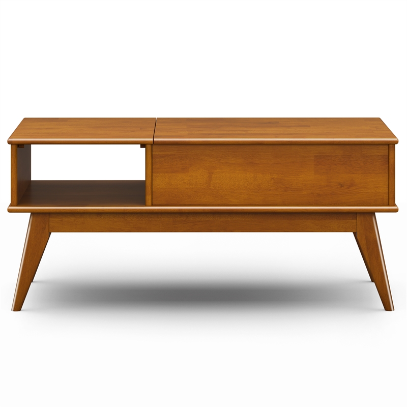 Pemberly Row Rubberwood Coffee & End Table Set in Teak Brown