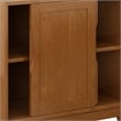 Pemberly Row Solid Hardwood Storage Cabinets Set of 2 in Teak Brown