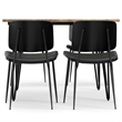 Pemberly Row 5-Piece Dining Set with Mango Wood Table in Black
