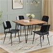 Pemberly Row 5-Piece Dining Set with Mango Wood Table in Black