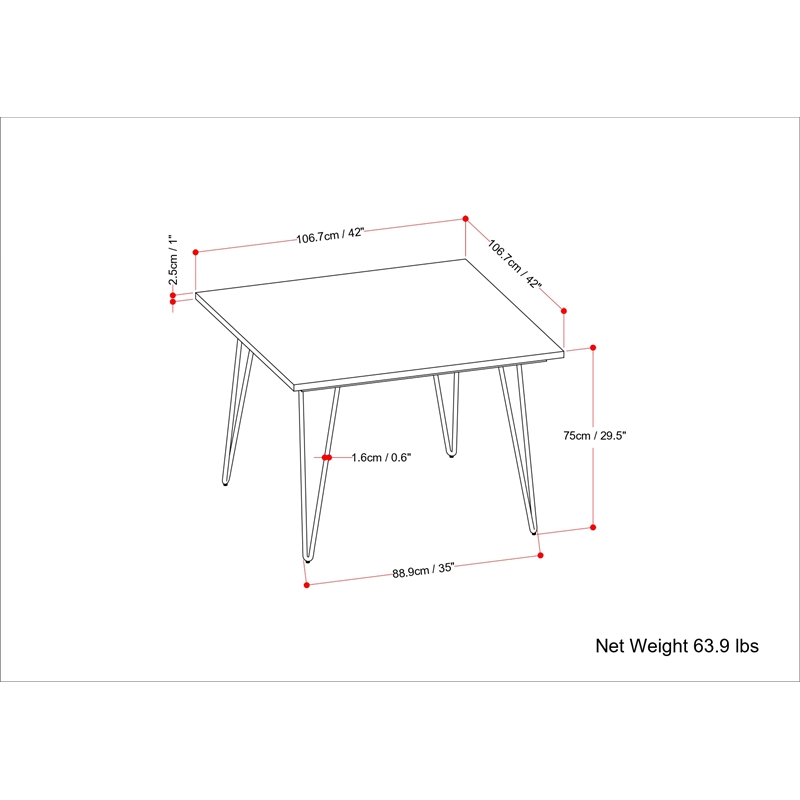 Pemberly Row 5-Piece Dining Set with Mango Wood Table in Black