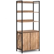 Pemberly Row 5-Shelf Natural Bookcase Set with Storage Cabinets