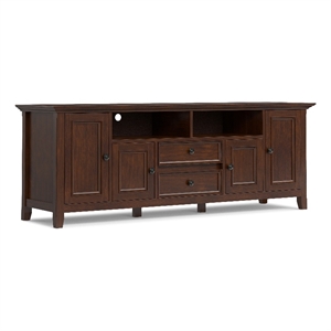 Pemberly Row Amherst 72&quot Wide Solid Wood TV Stand in Russet Brown