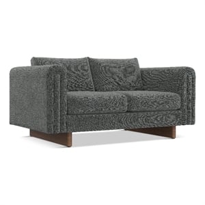 Pemberly Row 61&quot Wide Loveseat Sofa in Dark Gray Performance Fabric