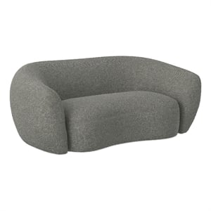 Pemberly Row 69&quot Contemporary Loveseat in Stone Gray Boucle Fabric