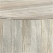 Pemberly Row Mango Wood Round Drum Coffee Table in White Wash