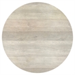 Pemberly Row Mango Wood Round Drum Coffee Table in White Wash