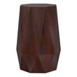 Pemberly Row Acacia Wood Polygon Side Table in Walnut Brown