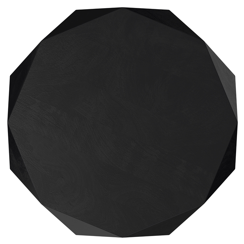 Pemberly Row Irregular Coffee Table in Solid Acacia Wood Black Finish