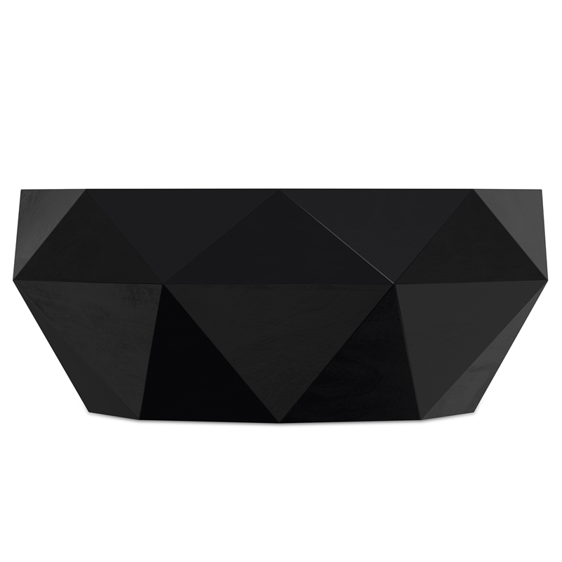 Pemberly Row Irregular Coffee Table in Solid Acacia Wood Black Finish