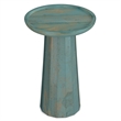 Pemberly Row Accent Table in Mango Wood Teal Wash Finish Round Design